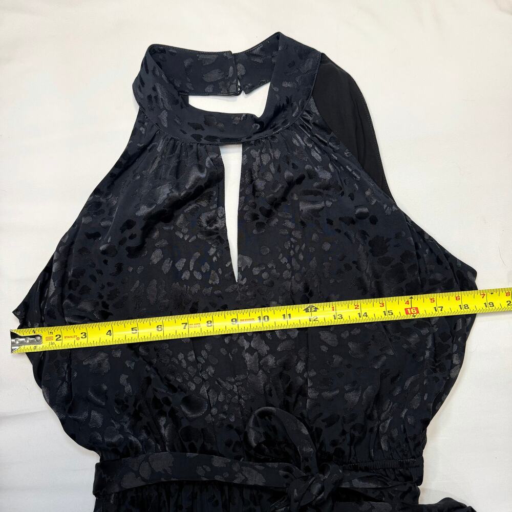 Anthropologie Halter Mini Dress XL Petite Black Jacquard Cocktail Party NWT - Picture 11 of 12